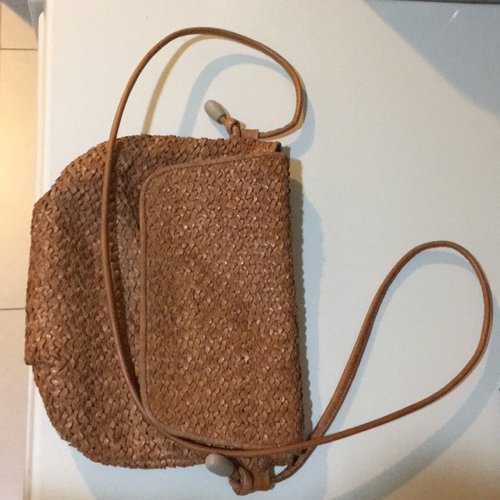 CEM crossbody soft leather bag natural  brown VNTG